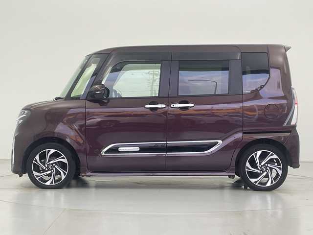 ダイハツ タント カスタム RS スタイルセレクション 奈良県 2022(令4)年 3万km プラムブラウンクリスタルマイカ 禁煙車/ターボ/純正９インチメモリナビ・フルセグTV/CD・DVD・Bluetooth/パノラマビューカメラ/両側パワースライドドア/LEDヘッドライト/レーダークルーズコントロール/ドライブレコーダー/ハーフレザーシート/前席シートヒーター/ETC/コーナーセンサー/GPSレーダー/電動パーキングブレーキ/シートバックテーブル/リアサンシェード