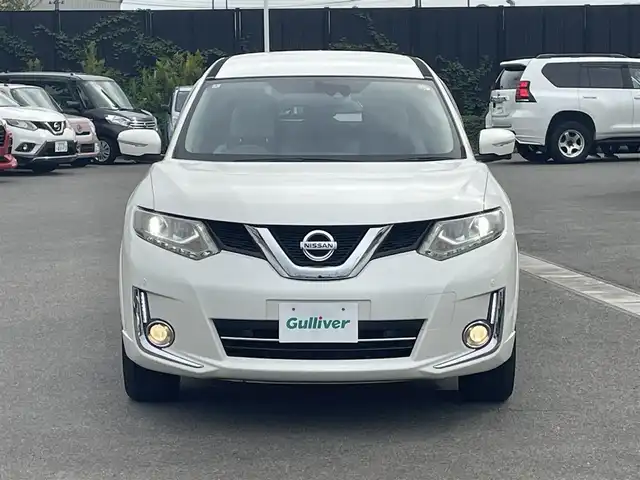 日産 エクストレイル ハイブリッド モード・プレミア 山形県 2016(平28)年 5.5万km ブリリアントホワイトパール ４WD/衝突軽減/純正SDナビ/　　【CD　BT　ワンセグ　USB　AUX】/アラウンドビューモニター/パワーバックドア/クルーズコントロール/LEDオートライト/レザーシート/シートヒーター/18インチアルミホイール/レーンキープアシスト/ダウンヒルアシストコントロール/純正フロアマット/コーナーセンサー/スマートキー/ETC