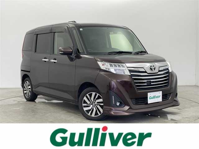 トヨタ ルーミー カスタムG 富山県 2018(平30)年 4.7万km プラムブラウンパールクリスタルシャイン 社外ナビ（AM/FM/CD/DVD/BT）/フルセグTV/バックカメラ/両側パワースライドドア/前後ドライブレコーダー/LEDヘッドライト/フォグランプ/プッシュスタート/スマートキー/スペアキー/横滑り防止装置/アイドリングストップ/保証書/取扱説明書