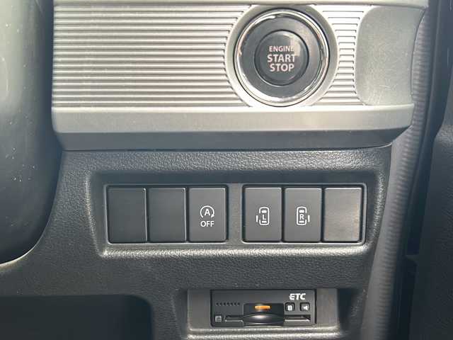 スズキ スペーシア カスタム HYBRID XS 鳥取県 2019(平31)年 4.7万km ブルーイッシュブラックパール3 社外メモリナビ（AM・FM・ワンセグ・Bluetooth・CD・DVD）/ドライブレコーダー/ビルトインETC/バックカメラ/コーナーセンサー/衝突被害軽減ブレーキ/両側パワースライドドア/運転席シートヒーター/車線逸脱防止機能/アイドリングストップ/プッシュスタート/オートライト/横滑り防止機能