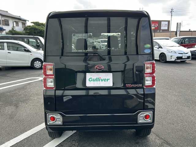 ダイハツ ウェイク G ターボ リミテッド SAⅢ 岐阜県 2019(令1)年 0.6万km ブラックマイカメタリック 登録時5852km/社外8インチナビ/フルセグテレビ/Bluetooth/サイドアンダーミラー/全方位カメラ/両側パワースライドドア/純正アルミホイール/コーナーセンサー/シートヒーター/プッシュスタート/スマートキー/革巻きステアリング/ドアバイザー