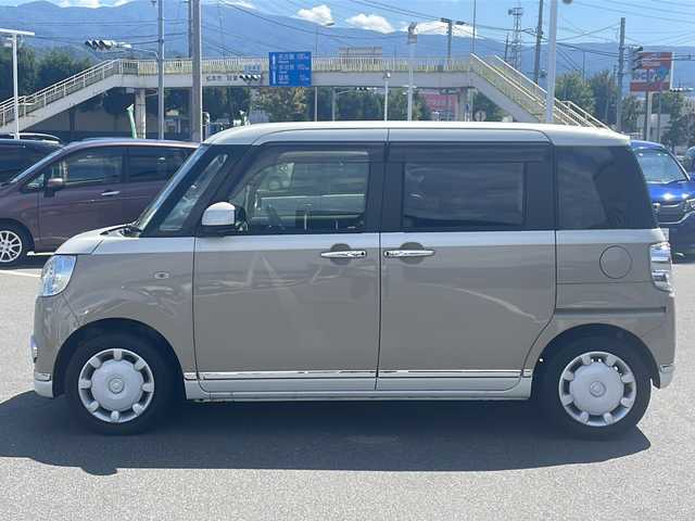 ダイハツ ムーヴ キャンバス G ブラックインテリア リミテッド SAⅢ 長野県 2020(令2)年 3.6万km パールホワイトⅢ/ナチュラルベージュマイカメタリック 2トーン 純正ナビ/（ＮＭＺＫ－Ｗ７００D）/BluetoothAudio/ステアリングスイッチ/DVD再生可能/全周囲カメラ/フルセグTV/バックカメラ/両側電動スライドドア/オートマチックハイビーム/アイドリングストップ/衝突軽減ブレーキ/LEDヘッドライト/プッシュスタート/フォグランプ/スマートキー/横滑り防止/オートライト/スペアキー