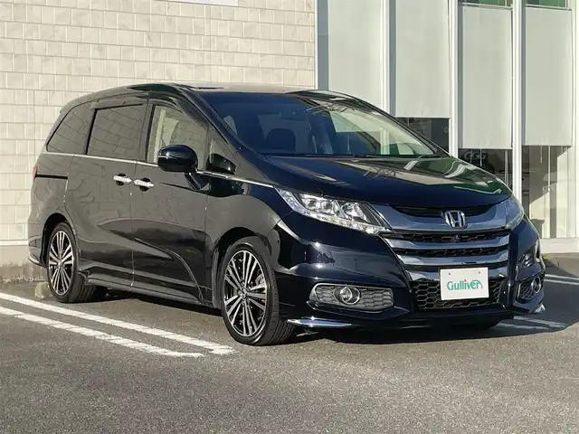 ホンダ オデッセイ アブソルート EX 宮崎県 2014(平26)年 8.2万km プレミアムヴィーナスブラックP 純正ナビ/・Bluetooth・フルセグTV・DVD/全方位カメラ/両側パワースライドドア/ビルトインETC/クルーズコントロール/CTBA/LEDヘッドライト/フォグライト/ブラインドスポットモニター/純正フロアマット/純正18インチアルミホイール/ハーフレザーシート/D席パワーシート/プッシュスタート