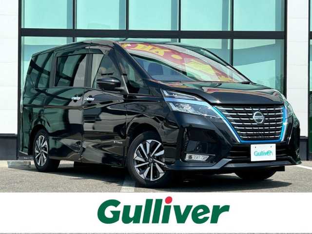 日産 セレナ e－パワー ハイウェイスター V 和歌山県 2020(令2)年 6.6万km ダイヤモンドブラック 純正ナビ/フリップダウンモニター/フルセグTV/アラウンドビューモニター/（BT/CD/DVD)/エマージェンシーブレーキ/プロパイロット/パーキングアシスト/横滑り防止装置/ドライブレコーダー/ビルトインETC/純正フロアマット/純正アルミホイール/LEDヘッドライト/フォグランプ/オートライト