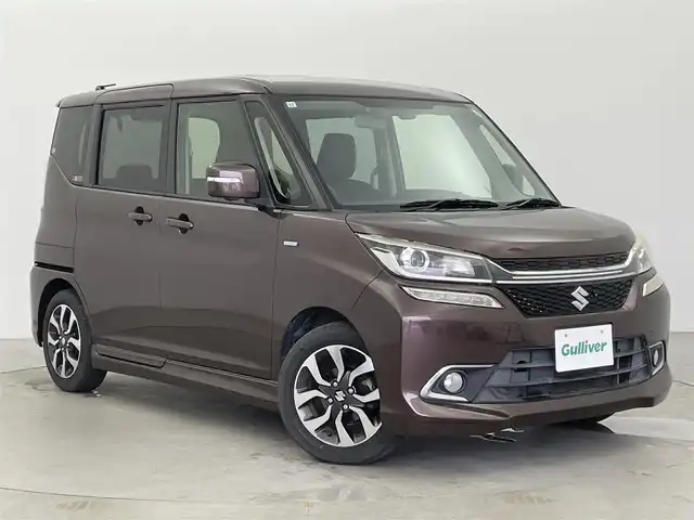 スズキ ソリオ バンディット HV MV 富山県 2015(平27)年 4.2万km クラッシーブラウンM 衝突軽減ブレーキ/レーンキープ/運転席シートヒーター /純正ナビ/　　ーーCD フルセグTV bluetooth AppleCarPlay/360度カメラ/ビルトインETC/クルーズコントロール/左パワースライドドア/スマートキー＋プッシュスタート/オートライト/LEDヘッドライト/フォグ/純正マット/保証書/スペアキー