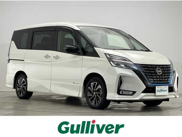 日産 セレナ e－パワー HWS V アーバンクロム 滋賀県 2021(令3)年 3.4万km ブリリアントホワイトパール 純正9インチナビ/(CD/DVD/Bluetooth/フルセグTV)/プロパイロット/アラウンドビューモニター/デジタルインナーミラー/レーダークルーズコントロール/電動格納ミラー/両側パワースライドドア/クリアランスソナー/ビルトインETC/フリップダウンモニター/ドライブレコーダー(SDなし)/ステアリングスイッチ/電動パーキングブレーキ/オートブレーキホールド/オートライト/プッシュスタート/スマートキー/純正16インチアルミホイール