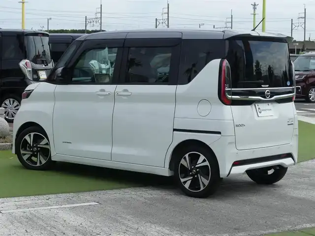 日産 ルークス HWS Gターボ プロパイロットED 千葉県 2020(令2)年 1.9万km チタニウムグレーM/シルキーホワイト エマージェンシーブレーキ/プロパイロット/インテリジェントクルーズコントロール/両側パワースライドドア/9インチ純正SDナビ/地デジTV/【DVD/CD再生機能】/アラウンドビューモニター/ドライブレコーダー（前後撮影）/革巻きステアリング/ステアリングスイッチ/ETC/LEDヘッドライト/フォグライト/ウインカーミラー/コーナーセンサー/純正15インチアルミホイル/サイド/カーテンエアバッグ/インテリジェントキー