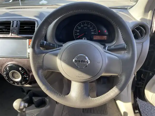 日産 マーチ ボレロ 千葉県 2013(平25)年 6万km ナイトベールパープル 純正SDナビ【MM113D-W】/バックカメラ/インテリジェントキー/ヘッドライトレベライザー/純正14インチアルミホイール/本革巻きステアリング/社外ドライブレコーダー/ETC/オートライト/アイドリングストップ/新車時保証書＆取扱説明書