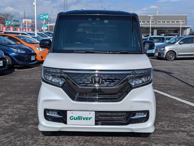 ホンダ Ｎ ＢＯＸ カスタム G L ターボ ホンダセンシング 福井県 2019(平31)年 6.3万km プラチナホワイトパール 純正15インチAW/４WD/前後ドライブレコーダー/レーダークルーズコントロール/パドルシフト/両側パワースライドドア/バックカメラ/純正8インチプレミアムインターナビ/フルセグテレビ/シートヒーター/LEDヘッドライト/衝突被害軽減システム/レーンキープアシスト/横滑り防止装置/盗難防止装置/ダブル＋サイドエアバッグ/カーテンエアバッグ/ビルトインETC/純正フロアマット