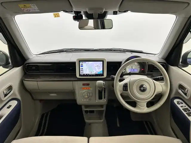 スズキ ラパン モード 岡山県 2019(令1)年 2.2万km ノクターンブルーパール/ホワイト 2トーンルーフ 純正８インチナビ　衝突軽減ブレーキ　アラウンドビューモニター　ビルトインＥＴＣ　ドライブレコーダー　コーナーセンサー　シートヒーター　フルセグＴＶ　ＵＳＢ接続　Ｂｌｕｅｔｏｏｔｈ　キセノンヘッドライト
