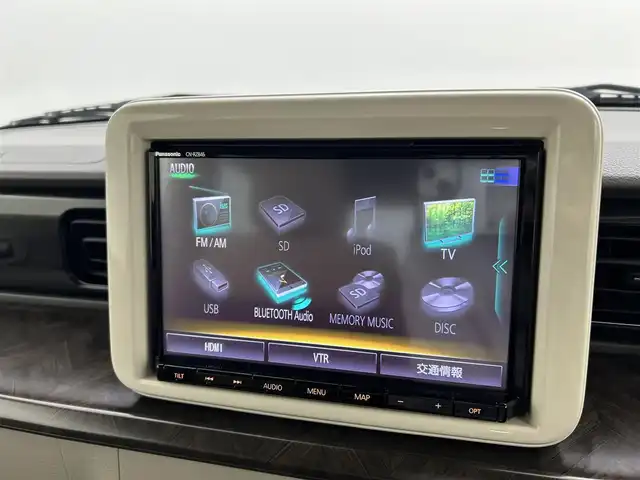スズキ ラパン モード 岡山県 2019(令1)年 2.2万km ノクターンブルーパール/ホワイト 2トーンルーフ 純正８インチナビ　衝突軽減ブレーキ　アラウンドビューモニター　ビルトインＥＴＣ　ドライブレコーダー　コーナーセンサー　シートヒーター　フルセグＴＶ　ＵＳＢ接続　Ｂｌｕｅｔｏｏｔｈ　キセノンヘッドライト