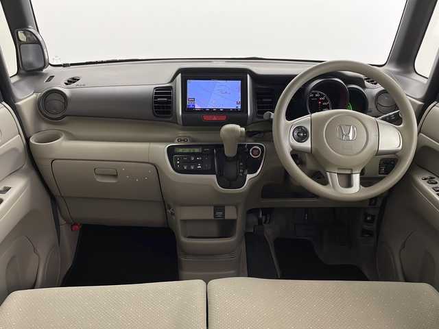 ホンダ Ｎ ＢＯＸ G Lパッケージ 千葉県 2014(平26)年 5.7万km スマートブラック 禁煙車　/純正ナビ　/ＡＭ　ＦＭ　ＣＤ　ワンセグ　/片側パワースライドドア　/バックカメラ　/ＥＴＣ　/ヘッドライトレベライザー　/ステアリングリモコン　/電格ミラー　/純正アルミホイール　/フロアマット　/横滑り防止