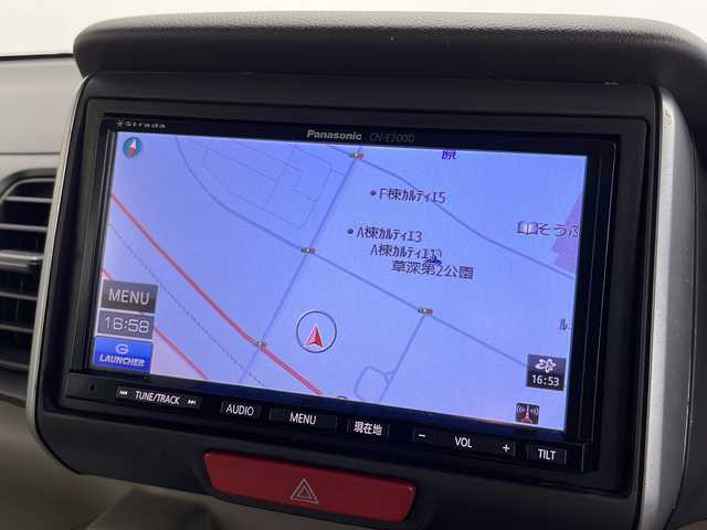 ホンダ Ｎ ＢＯＸ G Lパッケージ 千葉県 2014(平26)年 5.7万km スマートブラック 禁煙車　/純正ナビ　/ＡＭ　ＦＭ　ＣＤ　ワンセグ　/片側パワースライドドア　/バックカメラ　/ＥＴＣ　/ヘッドライトレベライザー　/ステアリングリモコン　/電格ミラー　/純正アルミホイール　/フロアマット　/横滑り防止