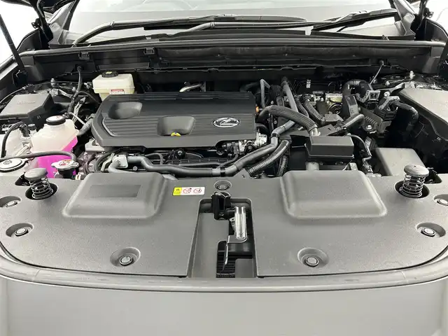レクサス ＮＸ 350h Fスポーツ 千葉県 2024(令6)年 0.7万km グラファイトブラックガラスフレーク ガラスルーフ/ブラックレザーシート/セーフティシステムプラス（予防安全パッケージ）/・プリクラッシュセーフティ/・レーントレーシングアシスト/・レーダークルーズコントロール/・ロードサインアシスト/・ドライバー異常時対応システム/・アクティブドライビングアシスト/・発進遅れ告知機能/・オートマチックハイビーム/・フロントクロストラフィックアラート/・レーンチェンジアシスト/・アダプティブハイビームシステム/・緊急時操舵支援/純正14インチディスプレイオーディオプラス/・メモリーナビ機能/・フルセグTV/・Bluetooth接続/・全方位カメラ/ブラインドスポットモニター/アドバンストパーク/パワーバックドア/デジタルインナーミラー/スマートキー/ビルトインETC2.0