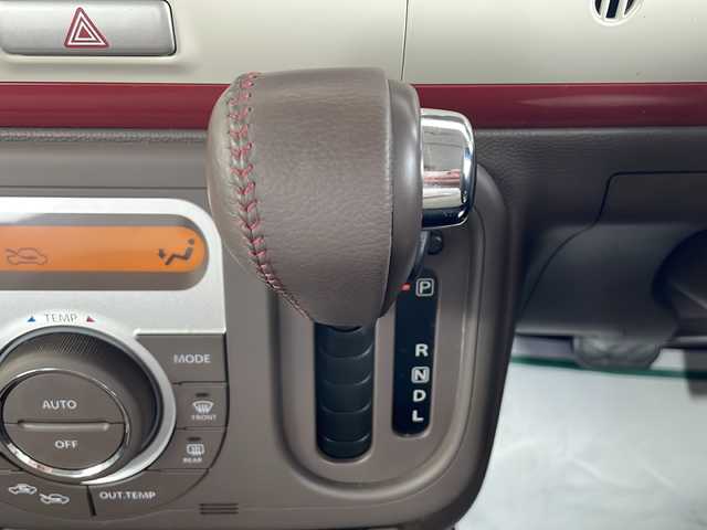 スズキ ラパン ショコラ X 福島県 2014(平26)年 6.8万km シャンパンピンクPM ワンオーナー　純正メモリナビ(ワンセグTV/CD/DVD/SD/AM/FM)　レザーシート　革巻きステアリング　アイドリングストップ　ＩＳＯＦＩＸ　オートライト　ドアバイザー　電動格納ミラー  ウィンカーミラー ＨＩＤヘッドライト　スマートキー　スペアキー×１　取扱説明書　保証書