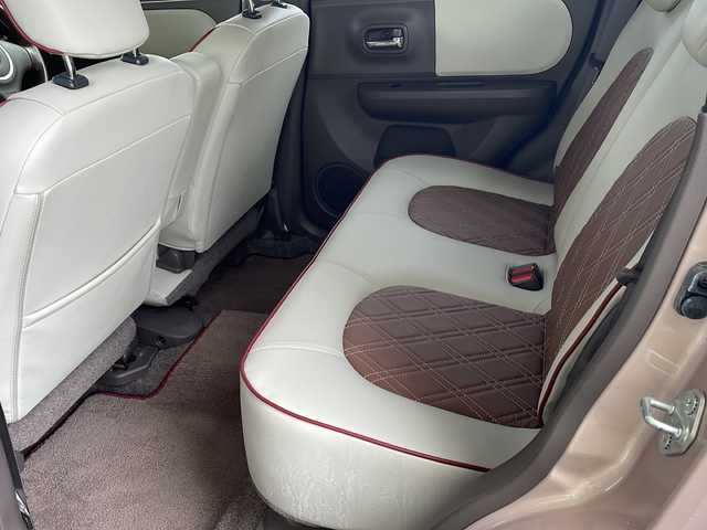 スズキ ラパン ショコラ X 福島県 2014(平26)年 6.8万km シャンパンピンクPM ワンオーナー　純正メモリナビ(ワンセグTV/CD/DVD/SD/AM/FM)　レザーシート　革巻きステアリング　アイドリングストップ　ＩＳＯＦＩＸ　オートライト　ドアバイザー　電動格納ミラー  ウィンカーミラー ＨＩＤヘッドライト　スマートキー　スペアキー×１　取扱説明書　保証書