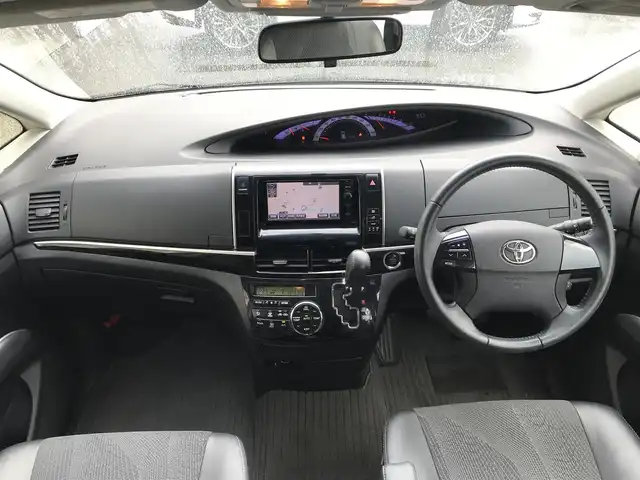 トヨタ エスティマ アエラス プレミアムエディション 富山県 2015(平27)年 7.9万km ブラック 純正ナビ/フルセグTV/Bluetooth/バックカメラ/クルーズコントロール/横滑り防止装置/プッシュスタート/スマートキー/両側パワースライドドア/ステアリングスイッチ/革巻きステアリング/オートライト/フォグランプ/ETC