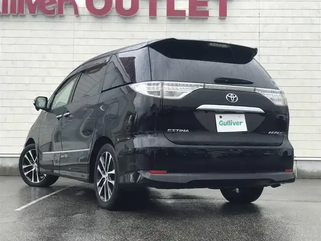 トヨタ エスティマ アエラス プレミアムエディション 富山県 2015(平27)年 7.9万km ブラック 純正ナビ/フルセグTV/Bluetooth/バックカメラ/クルーズコントロール/横滑り防止装置/プッシュスタート/スマートキー/両側パワースライドドア/ステアリングスイッチ/革巻きステアリング/オートライト/フォグランプ/ETC