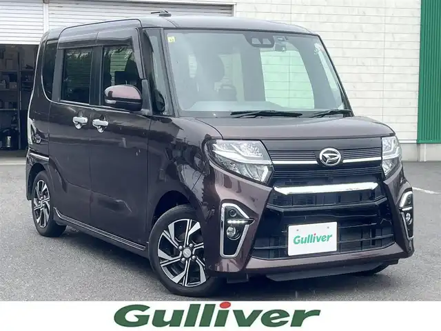 ダイハツ タント カスタム X セレクション 島根県 2020(令2)年 5.6万km プラムブラウンクリスタルマイカ 社外メモリナビ　/地デジ　/ＤＶＤ再生　/Ｂｌｕｅｔｏｏｔｈ接続　/バックカメラ　/両側パワースライド　/前方ドライブレコーダー　/ＥＴＣ　/前席シートヒーター　/前後コーナーセンサー　/衝突軽減ブレーキ/アイドリングストップ/D/ N席後席モニター　/スマートキー　/プッシュスタート/純正LEDヘッドライト/純正フロアマット/純正１４インチアルミホイール