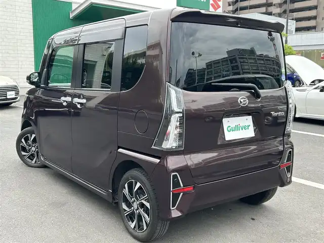 ダイハツ タント カスタム X セレクション 島根県 2020(令2)年 5.6万km プラムブラウンクリスタルマイカ 社外メモリナビ　/地デジ　/ＤＶＤ再生　/Ｂｌｕｅｔｏｏｔｈ接続　/バックカメラ　/両側パワースライド　/前方ドライブレコーダー　/ＥＴＣ　/前席シートヒーター　/前後コーナーセンサー　/衝突軽減ブレーキ/アイドリングストップ/D/ N席後席モニター　/スマートキー　/プッシュスタート/純正LEDヘッドライト/純正フロアマット/純正１４インチアルミホイール