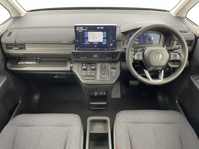 ホンダ ステップワゴン eHEV エアー EX 富山県 2025(令7)年 0.1千km クリスタルブラックパール 登録済未使用車/11.4インチ純正ナビ【LXM-247VFLi】/（AMFM/CD/DVD/USB/SD/BT/CarPlay）/フルセグTV/15.6インチ リア席モニター【VM-231FE】/バックカメラ/両側パワースライドドア/電動リアゲート/衝突被害軽減ブレーキ/アダプティブクルーズコントロール/レーンキープアシスト/コーナーセンサー前後/オートマチックハイビーム/前席シートヒーター/パドルシフト/スマートキー×２/プッシュスタート/取扱説明書/保証書