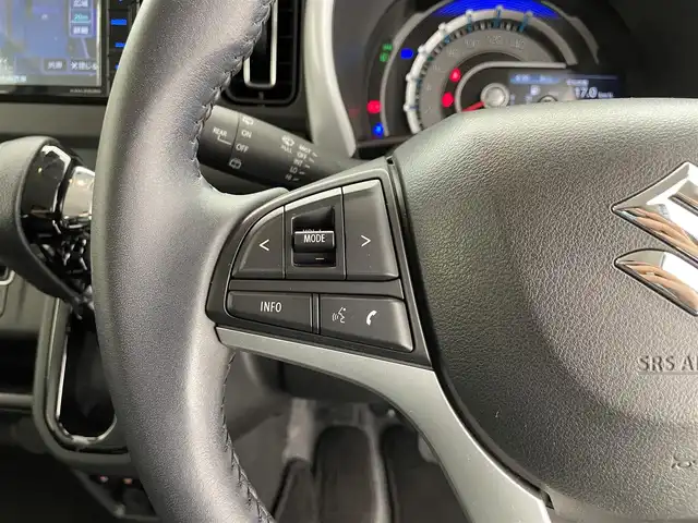スズキ ハスラー HYBRID X 滋賀県 2021(令3)年 0.7万km オフブルーM 純正7インチナビ/【Bluetooth/CD/DVD/フルセグTV】/バックカメラ/前後ドライブレコーダー/LEDヘッドライト/オートマチックハイビーム/レーンキープアシスト/衝突被害軽減ブレーキ/シートヒーター/リアソナー/ビルトインETC/ドアバイザー/純正フロアマット/プッシュスタート/スマートキー/ステアリングリモコン/フロントフォグランプ