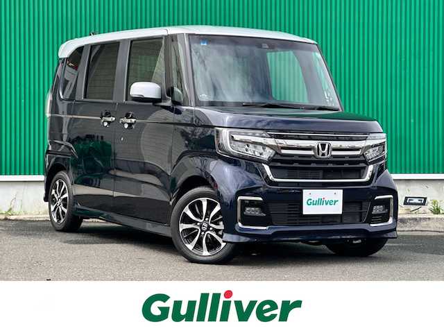 ホンダ Ｎ ＢＯＸ カスタム L コーディネートスタイル 宮城県 2021(令3)年 3.6万km 紺Ⅱ 地図SD未到着・要確認/純正7インチナビ/(CD/SD/USB)/バックカメラ/ホンダセンシング/・衝突軽減ブレーキ（CMBS）/・路外逸脱抑制機/・パーキングセンサー/・先行車発進検知/・標識認識/・レーダークルーズコントロール/・オートハイビーム/ETC/シートヒーター(D＋N席)/両側パワースライドドア/オートエアコン(ナノイー)/ステアリングスイッチ/サンシェード/リアシートドリンクホルダートレイ/プッシュスタート＆スマートキー/ウインカー付き電動格納ミラー/横滑り防止/オートライト/LEDヘッドライト/フォグランプ/純正フロアマット/純正14インチAW