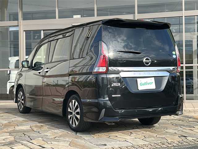 日産 セレナ ハイウェイスターVセレクションⅡ 静岡県 2019(平31)年 4.3万km ダイヤモンドブラック プロパイロット/・プリクラッシュ/・バックカメラ/・アラウンドビューモニター/・ドライブレコーダー前後/・レーンキープアシスト/・パーキングアシスト/・コーナーセンサー前後/社外SDナビ/・CD/・DVD/・Bluetooth/・フルセグTV/・USB/・純正フリップダウンモニター/主要装備/・デジタルインナーミラー/・両側パワースライドドア/・アイドリングストップ/・LEDヘッドライト/・フォグランプ/・オートライト/・社外マット/・ドアバイザー/・スペアキー