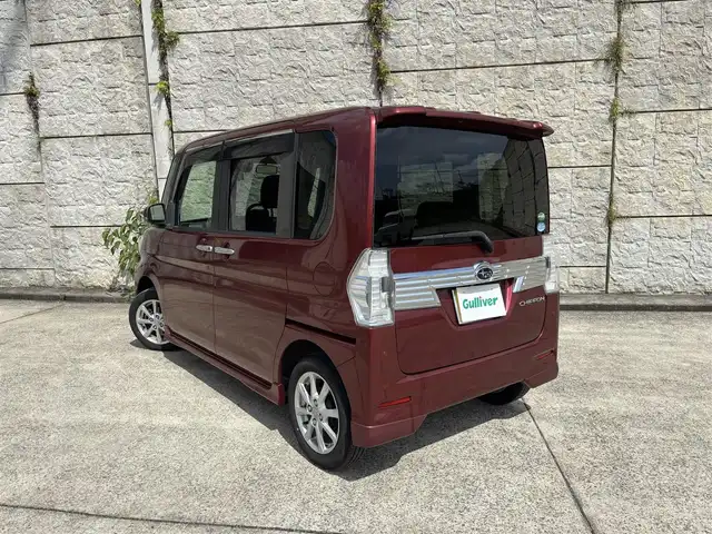 スバル シフォン カスタムR スマートアシスト 長崎県 2018(平30)年 2.4万km ファイアークォーツレッドM 純正メモリナビ/（CD/DVD/BT/ワンセグ）/バックカメラ/衝突軽減ブレーキ/片側パワースライドドア/ステアリングスイッチ/オートライト/前後ドライブレコーダー/スマートキー/プッシュスタート/純正14インチAW