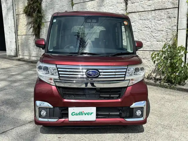 スバル シフォン カスタムR スマートアシスト 長崎県 2018(平30)年 2.4万km ファイアークォーツレッドM 純正メモリナビ/（CD/DVD/BT/ワンセグ）/バックカメラ/衝突軽減ブレーキ/片側パワースライドドア/ステアリングスイッチ/オートライト/前後ドライブレコーダー/スマートキー/プッシュスタート/純正14インチAW