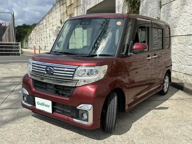 スバル シフォン カスタムR スマートアシスト 長崎県 2018(平30)年 2.4万km ファイアークォーツレッドM 純正メモリナビ/（CD/DVD/BT/ワンセグ）/バックカメラ/衝突軽減ブレーキ/片側パワースライドドア/ステアリングスイッチ/オートライト/前後ドライブレコーダー/スマートキー/プッシュスタート/純正14インチAW