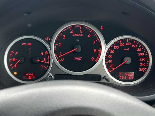 スバル インプレッサ ＷＲＸ STi 茨城県 2005(平17)年 9.4万km WRブルーマイカ STIスポイラー/社外メモリナビ/(地デジTV・BT・ラジオ再生)/6速MT/純正フロアマット/HIDヘッドライト/BBS製17inアルミホイール/CLIFFORDセキュリティ(Concept480j)/リモコンキー