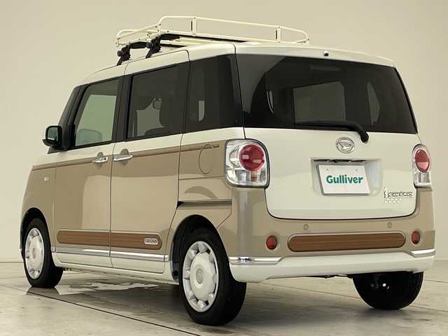 ダイハツ ムーヴ キャンバス G メイクアップ リミテッド　SAⅢ 愛知県 2020(令2)年 5.6万km パールホワイトⅢ/ナチュラルベージュマイカメタリック 2トーン 純正8型ナビ/全方位カメラ/両側パワースライドドア/バックカメラ/コーナーセンサー/LEDヘッドライト/オートマチックハイビーム/キャリー/ドライブレコーダー/ETC/フルセグ/CD DVD/Bluetooth/衝突軽減システム/ステアリングスイッチ/スマートキー/プッシュスタート
