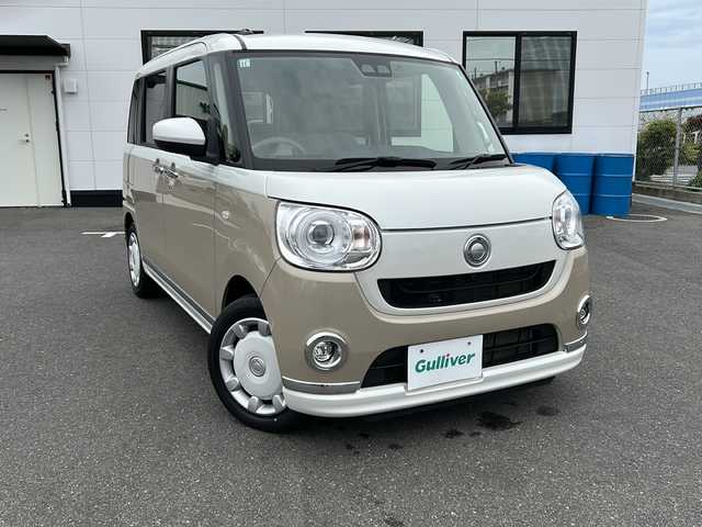 ダイハツ ムーヴ キャンバス G メイクアップ リミテッド　SAⅢ 山口県 2022(令4)年 5.1万km パールホワイトⅢ/ナチュラルベージュマイカメタリック 2トーン 禁煙車/社外SDナビ【AVN-RB7】/Bluetooth、CD、DVD、SD/アラウンドビューモニター/両側パワースライドドア/ETC/シートヒーター【D席のみ】/プッシュスタート/スマートキー/フロアマット/スチールホイール/フォグランプ/オートマチックハイビーム/アイドリングストップ/コーナーセンサー/スマートアシスト３/盗難防止装置/衝突被害軽減システム/レーンキープアシスト