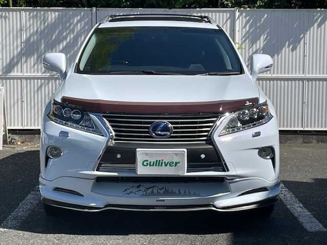 レクサス ＲＸ 450h バージョンL エアサス 茨城県 2012(平24)年 13.8万km クォーツホワイトクリスタルシャイン 純正HDDナビ/【CD/DVD/BT/MSV/AM/FM/フルセグ】/サンルーフ/フルエアロ/レザーシート/前席シートヒーター/前席エアシート/前席パワーシート/メモリシート/レーダークルーズ/バックカメラ/左サイドカメラ/ETC/パワーバックドア/ウッドコンビステア/ステアリングスイッチ/コーナーセンサー/オートライト/LEDヘッドライト/カードキー×1