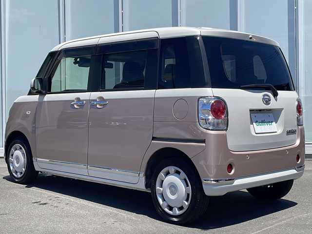 ダイハツ ムーヴ キャンバス X LTD メイクアップ SA Ⅲ 神奈川県 2018(平30)年 4.9万km パールホワイトⅢ/ライトローズマイカメタリックⅡ 2トーン 純正メモリナビ/CD/DVD/Bluetooth/ワンセグTV/両側パワースライドドア/全方位カメラ/ドライブレコーダー/フロアマット/衝突軽減システム/オートライト/横滑り防止装置/プッシュスタート/スマートキー/ETC