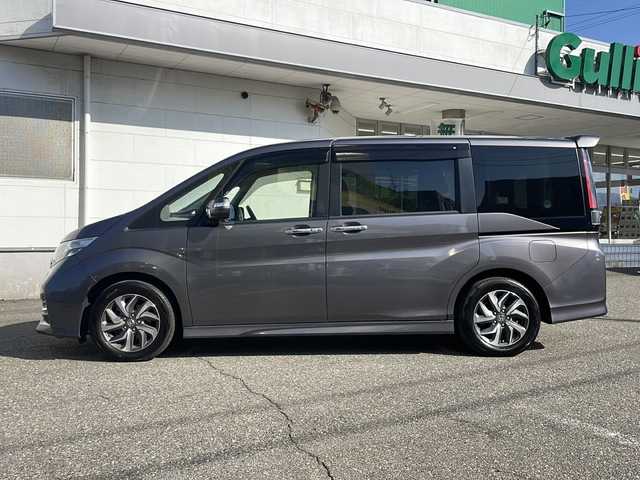 ホンダ ステップワゴン スパーダ ホンダセンシング 福井県 2016(平28)年 5.5万km モダンスティールM 登録時走行距離５４６０５ｋｍ/ワンオーナー/ターボ/ナビ装着スペシャルパッケージ/コンフォートビューパッケージ/純正メモリナビゲーション/（CD/DVD/BT）/フルセグテレビ/バックカメラ/ホンダセンシング/レーンキープアシスト/両側電動スライドドア/アダプティブクルーズコントロール/パドルシフト/ETC（ビルトイン）/純正16インチアルミホイール/LEDヘッドライト/フォグランプ/わくわくゲート/ステアリングリモコン/オートライト/プッシュスタート/スマートキー/保証書/取扱説明書