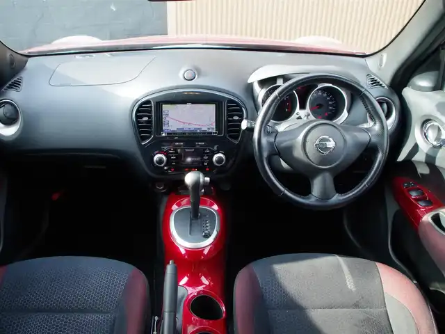 日産 ジューク 15RX タイプV 埼玉県 2013(平25)年 4.1万km 赤 社外ナビ(ミツビシ)/社外ホイール(CLAw-x1)/ワンセグTV/Bluetooth/バックカメラ/ETC/オートライト/電動格納ミラー