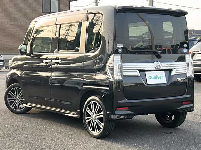 ダイハツ タント カスタム RS トップED SAⅡ 茨城県 2016(平28)年 8.9万km ブラックマイカメタリック 純正SDナビ＆地デジTV【NSZN-X66D-T3】/(地デジTV・CD・DVD・BT・ラジオ再生)/社外ドライブレコーダー（フロント）/純正ETC/純正15インチアルミホイル/被害軽減システム/プッシュスタート/バックカメラ/アイドリングストップ/LEDヘッドライト/オートライト/両側パワースライドドア/取扱説明書/保証書