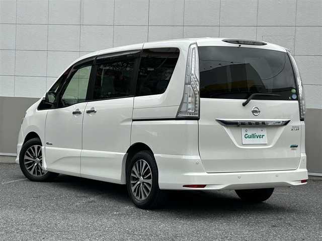 日産 セレナ ハイウェイスター Sハイブリッド 東京都 2014(平26)年 11.5万km ブリリアントホワイトパール 純正SDナビ/　フルセグTV/CD/DVD/SD/AM・FM/AUX/アラウンドビューモニター/クルーズコントール/レーンキープアシスト/ヘッドライトレベライザー/純正16インチアルミホイール/片側パワースライドドア/ビルトインETC　　/衝突被害軽減ブレーキ/ステアリングスイッチ/社外フロアマット/ドアバイザー/プッシュスタート/電動格納ミラー/オートライト/ウインカーミラー/スマートキー×2/取扱説明書/保証書/点検記録簿/スペアキー