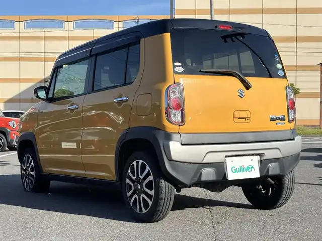 スズキ ハスラー Jスタイル Ⅱ 宮城県 2016(平28)年 4.9万km アクティブイエロー/ブラック2トーンルーフ 登録時走行距離48328km/純正ナビ/衝突軽減ブレーキ/横滑り防止装置/レーンキープアシスト/アイドリングストップ/スペアキーあり/ビルトインETC/ステアリングスイッチ/オートライト/シートヒーター（前席）/プッシュスタート/スマートキー/４WD/フォグランプ/ドアバイザー/ウインカーミラー/電動格納ミラー/純正アルミホイール/ハンドルカバー