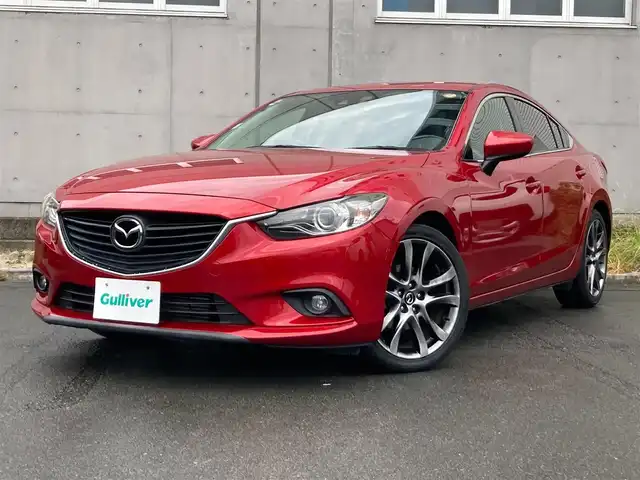 マツダ アテンザ セダン XD Lパッケージ 静岡県 2014(平26)年 5.2万km ソウルレッドプレミアムメタリック スマートシティブレーキサポート/純正SDナビ(C9M4)/　AM FM CD DVD Bluetooth SD/フルセグTV/ETC/バックモニター/レーダークルーズコントロール/パワーシート(前席)/シートヒーター(前席)/HIDオートヘッドランプ/純正19インチアルミホイール/パーキングアシスト/パドルシフト/ディーゼルターボ/BOSEプレミアムサウンド/ブラックレザーシート