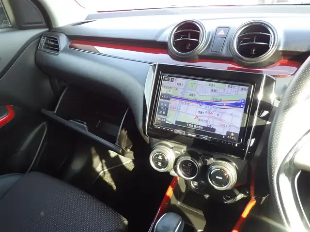 スズキ スイフト スポーツ 千葉県 2019(平31)年 4.4万km スーパーブラックパール スズキセーフティサポート/レーダークルーズコントロール/純正メモリーナビ/地デジTV/【CD再生機能】/全方位モニター/ドライブレコーダー（DRV-MR740）/革巻きステアリング/ステアリングスイッチ/パドルシフト/ETC/LEDヘッドライト/フォグライト/ウインカーミラー/純正17インチアルミホイル/サイド/カーテンエアバッグ/携帯リモコン