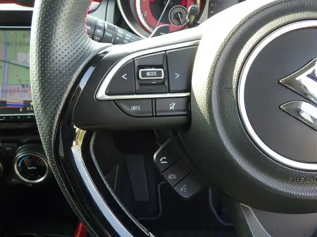 スズキ スイフト スポーツ 千葉県 2019(平31)年 4.4万km スーパーブラックパール スズキセーフティサポート/レーダークルーズコントロール/純正メモリーナビ/地デジTV/【CD再生機能】/全方位モニター/ドライブレコーダー（DRV-MR740）/革巻きステアリング/ステアリングスイッチ/パドルシフト/ETC/LEDヘッドライト/フォグライト/ウインカーミラー/純正17インチアルミホイル/サイド/カーテンエアバッグ/携帯リモコン