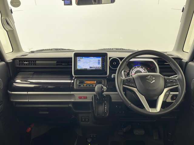 スズキ スペーシア カスタム HYBRID XS ターボ 秋田県 2023(令5)年 3.1万km インディゴブルーメタリック 社外ナビ　KENWOOD 【AM/FM/CD/DVD/BT】　/フルセグＴＶ　/バックカメラ　/USBポート/デュアルカメラブレーキサポート　/ハーフレザーシート　/ＬＥＤヘッドライト　/前方ドライブレコーダー　/スマートキー　/スペアキー有り/純正エンジンスターター /両側パワースライドドア/プッシュスタート　/クルーズコントロール/衝突被害軽減システム/ステアリングリモコン/プッシュスタート /パドルシフト/前席シートヒーター/クリアランスソナー /レーンキープアシスト/横滑り防止装置/PWR/電格ミラー/アイドリングストップ/オートライト/オートエアコン /純正AW/コーナーセンサー /リアサンシェード /革巻きステアリング/ウィンカーミラー /フォグライト /サイドバイザー