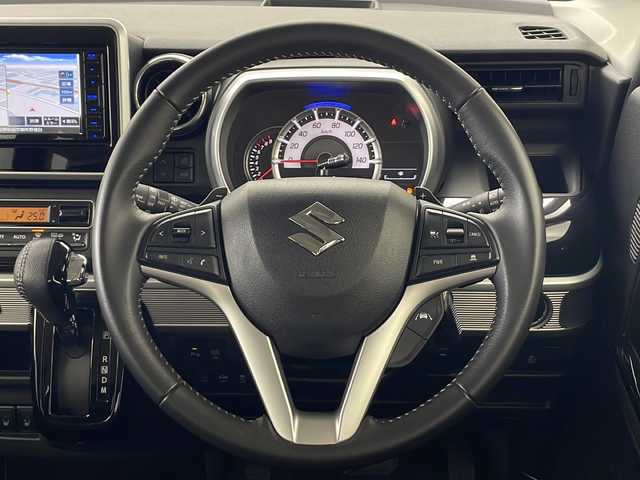 スズキ スペーシア カスタム HYBRID XS ターボ 秋田県 2023(令5)年 3.1万km インディゴブルーメタリック 社外ナビ　KENWOOD 【AM/FM/CD/DVD/BT】　/フルセグＴＶ　/バックカメラ　/USBポート/デュアルカメラブレーキサポート　/ハーフレザーシート　/ＬＥＤヘッドライト　/前方ドライブレコーダー　/スマートキー　/スペアキー有り/純正エンジンスターター /両側パワースライドドア/プッシュスタート　/クルーズコントロール/衝突被害軽減システム/ステアリングリモコン/プッシュスタート /パドルシフト/前席シートヒーター/クリアランスソナー /レーンキープアシスト/横滑り防止装置/PWR/電格ミラー/アイドリングストップ/オートライト/オートエアコン /純正AW/コーナーセンサー /リアサンシェード /革巻きステアリング/ウィンカーミラー /フォグライト /サイドバイザー