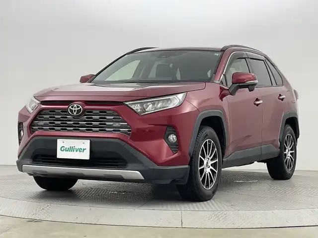 トヨタ ＲＡＶ４ G 新潟県 2019(令1)年 2.1万km センシュアルレッドマイカ 禁煙車/4WD/純正９インチメモリナビ/フルセグ/　CD/SD/Bluetooth/NSZT-Y68T/黒革シート/前席シートヒーター/運転席パワーシート/スマートキー/ETC/パワーバックドア/ステアリングヒーター/レーダークルーズコントロール/衝突被害軽減ブレーキ/ドライブレコーダー/LEDヘッドライト/オートライト/オートハイビーム/純正アルミ付きノーマルタイヤ/　（積み込み８mm）