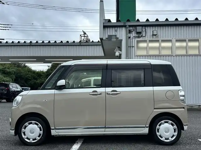 ダイハツ ムーヴ キャンバス G メイクアップ リミテッド　SAⅢ 静岡県 2019(平31)年 3.3万km パールホワイトⅢ/ナチュラルベージュマイカメタリック 2トーン 純正ナビ（BT/フルセグTV/CD/DVD）/バックカメラ/サイド/全方位/両側パワースライドドア/純正フロアマット/スペアキーあり/取説/保証書