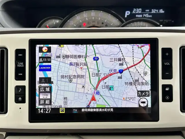 ダイハツ ムーヴ キャンバス G メイクアップ リミテッド　SAⅢ 静岡県 2019(平31)年 3.3万km パールホワイトⅢ/ナチュラルベージュマイカメタリック 2トーン 純正ナビ（BT/フルセグTV/CD/DVD）/バックカメラ/サイド/全方位/両側パワースライドドア/純正フロアマット/スペアキーあり/取説/保証書