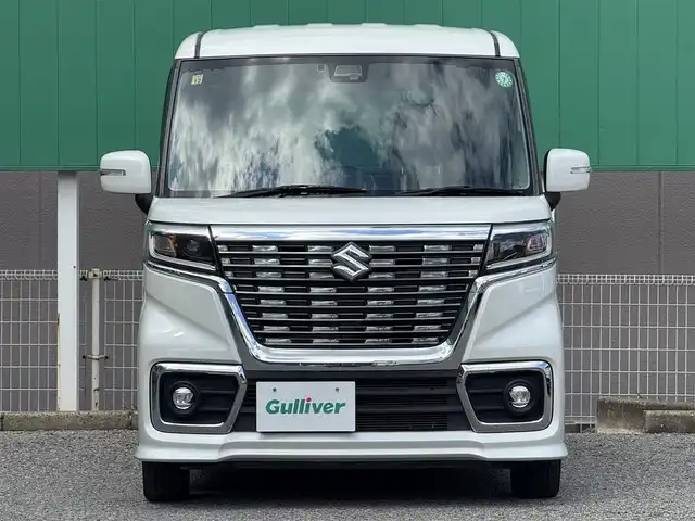 スズキ スペーシア カスタム HYBRID GS 千葉県 2018(平30)年 5.9万km ピュアホワイトP 社外SDナビ/フルセグTV/CD/DVD/Bluetooth/片側パワースライドドア/ETC/バックカメラ/D席シートヒーター/オートライト/LEDヘッドライト/LEDフォグランプ/純正14インチAW/純正フロアマット